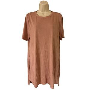 Forever 21+ Plus Size 0X Womens Knit Short Sleeve Tunic Top Mauve